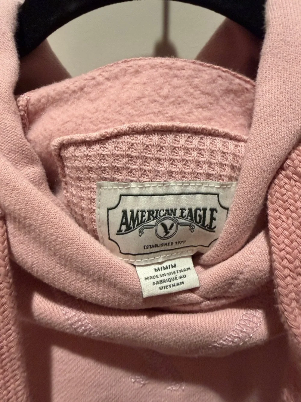 American Eagle Women’s Pink Hooded Pullover Sweatshirt - Picture 2 of 3